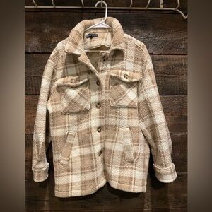 Faux fur flannel size:M oversized fit